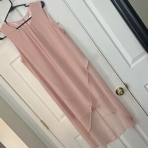 Venus Elegant Pink Sleeveless Chiffon Dress, Size 14